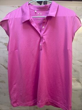 adidas Magenta Cap-Sleeve Polo Shirt